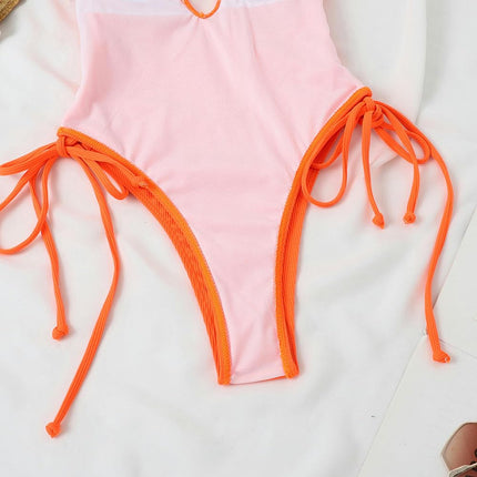 Women's Deep V Neck Criss Cross Backless One Piece Bathing Suit Monokini Swimsuit