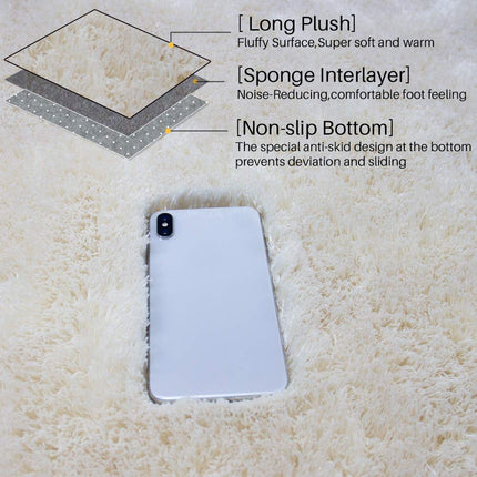 Area Rugs, Home Decor Super Soft Touch Feeling Indoor Modern Shaggy Fluffy Carpet Anti-Skid Area Rug Comfortable Memory Foam Padding for Living Room Bedroom Grey