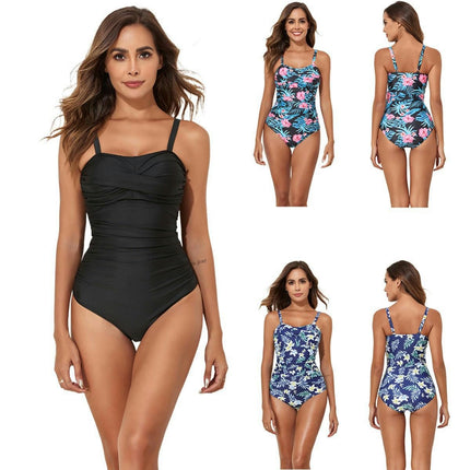 Tummy Control Swimsuits for Women Slimming One Piece Bathing Suit Push Up Ruched Swimwear