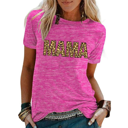 Womens Summer Casual T Shirts Letter Print Short Sleeve Tops Loose Fit Crewneck Top