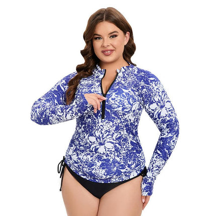 Women's 3 Piece Swimsuit Sexy Push Up Floral Printed Bikini Set with Kimono Cover Ups