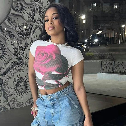 Womens Summer Short Sleeve Crop Tops Casual Backless Crewneck Slim Fit T-Shirts