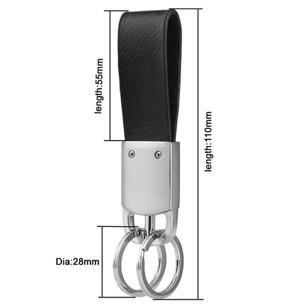 KE-03L Genuine Leather Key Chain Car Key Holder, Automotive Key Rings& Key Chains Key Case for Belt & Waist (Black)