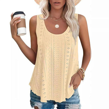 Womens Tank Tops Summer Casual Crew Neck Sleeveless s Top Loose Fit Shirts