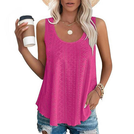 Womens Tank Tops Summer Casual Crew Neck Sleeveless s Top Loose Fit Shirts
