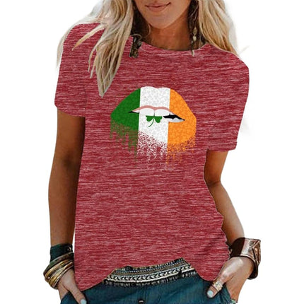 Women's Crew Neck Graphic T Shirts Print Short Sleeve Casual Summer Tops