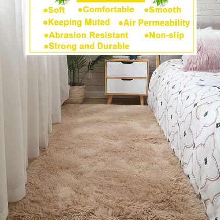 Area Rugs, Home Decor Super Soft Touch Feeling Indoor Modern Shaggy Fluffy Carpet Anti-Skid Area Rug Comfortable Memory Foam Padding for Living Room Bedroom Grey