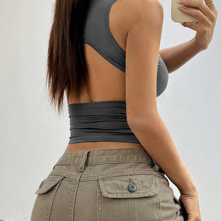 Women's V Neck Sleeveless Lace Trim Casual Tank Tops Loose Fit Basic Blouse