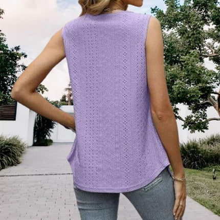 Summer Tank Top for Women Square Neck Sleeveless Flowy Pleated Loose Fit Tops