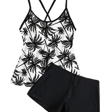 Bathing Suit for Women Two Piece Tankini Swimsuit Tummy Control Halter Top with Shorts