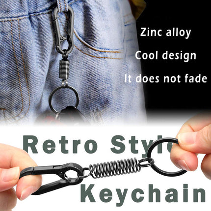 3 Pack Retro Key chain, Carabiner Shape Keychain, Simple Fashion Style Key Chain Ring Keyring Key Holder for Women and Men (Gun Color)