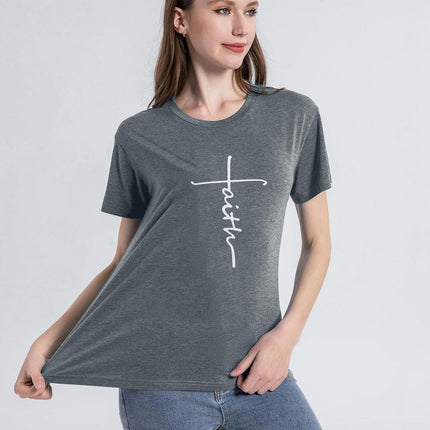 Womens Summer T Shirts Loose Fit Crewneck Short Sleeve Tops Casual Blouse Basic Tee