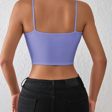 Women's Crop Cami Top Summer Sexy Slim Sleeveless Backless Spaghetti Strap Tank Top