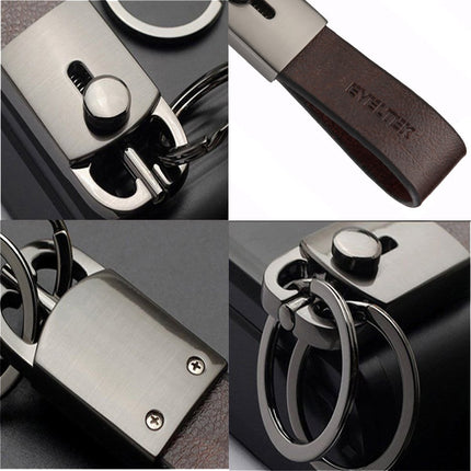 Key Chain for Keys,Car Key Rings & Leather Key Holder for Belt &Key Case& Waist KE-03(Brown)[ 100% Guaranteed Genuine Leather ]