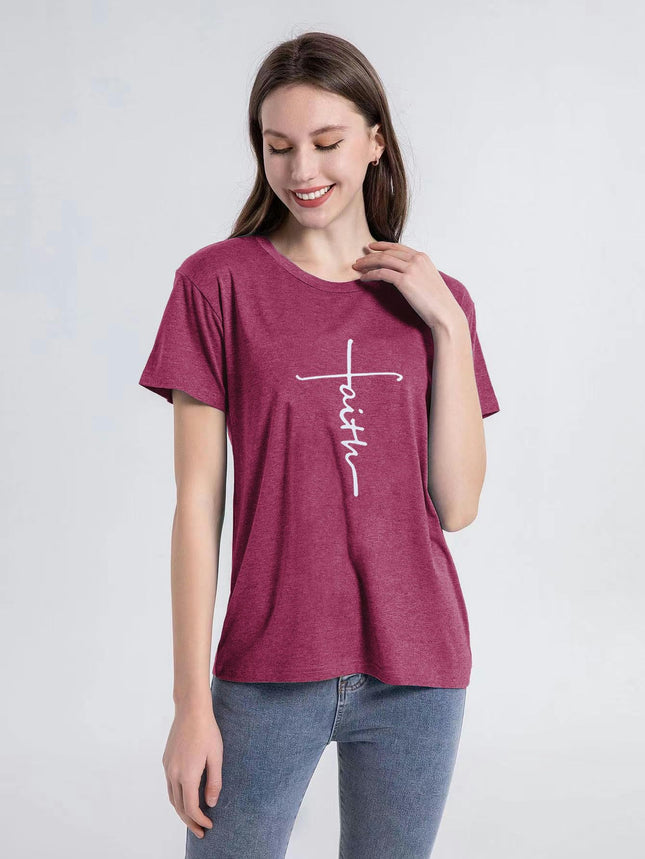 Womens Summer T Shirts Loose Fit Crewneck Short Sleeve Tops Casual Blouse Basic Tee