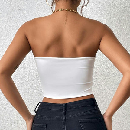 Womens Tube Tops Strapless Crop Tops Backless Sleeveless Bandeau Summer Tops