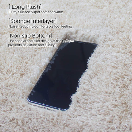 Area Rugs, Home Decor Super Soft Touch Feeling Indoor Modern Shaggy Fluffy Carpet Anti-Skid Area Rug Comfortable Memory Foam Padding for Living Room Bedroom Grey