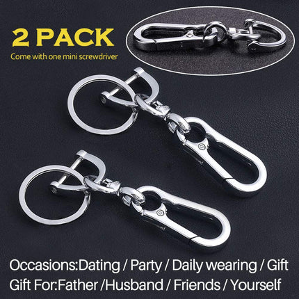 2 Pack Key Chain, Heavy Duty Car Key Chain Ring