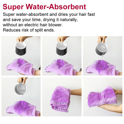 3 Pack Hair Drying Towel Microfiber Fast Drying Hair Towels Soft Shower Caps for Womens Girls Pink,Purple, Blue