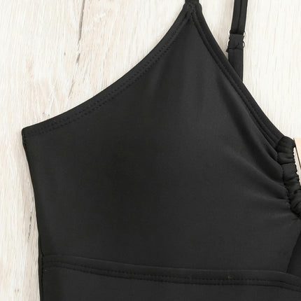 Women Sexy Tummy Control One Piece Swimsuits Spaghetti Strap V Neck Bathing Suits