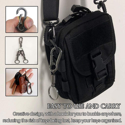 3 Pack Retro Key chain, Carabiner Shape Keychain, Simple Fashion Style Key Chain Ring Keyring Key Holder for Women and Men (Gun Color)