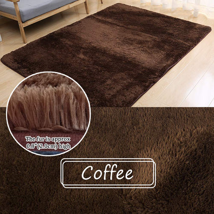 Area Rugs, Home Decor Super Soft Touch Feeling Indoor Modern Shaggy Fluffy Carpet Anti-Skid Area Rug Comfortable Memory Foam Padding for Living Room Bedroom Grey