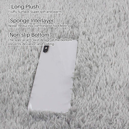 Area Rugs, Home Decor Super Soft Touch Feeling Indoor Modern Shaggy Fluffy Carpet Anti-Skid Area Rug Comfortable Memory Foam Padding for Living Room Bedroom Grey