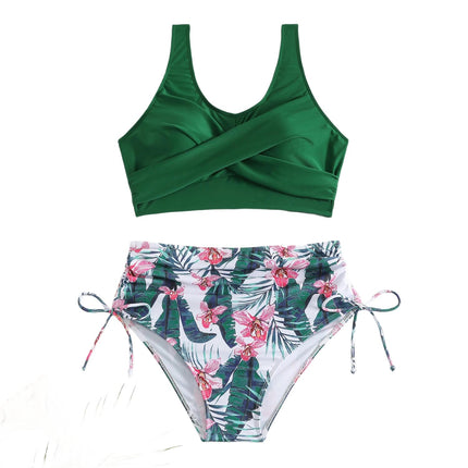Women High Waisted Bikini Sets Two Piece Swimsuit Push Up Twist Front Bathing Suit