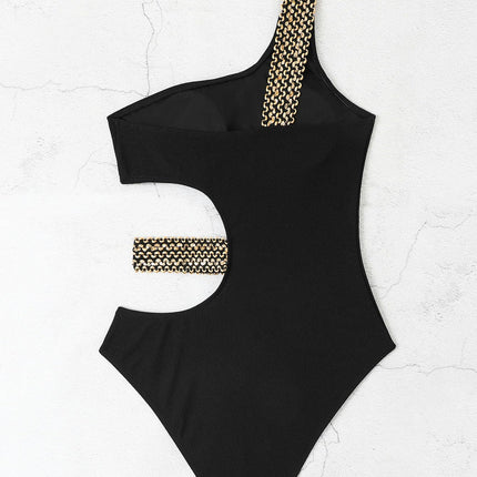 Women Sexy Texture Tummy Control One Piece Swimsuits Square Neck Bathing Suits