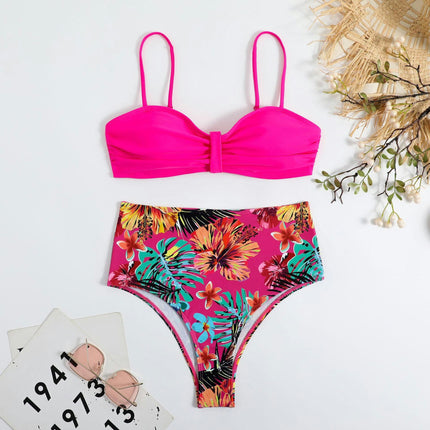Women's 3 Piece Halter Triangle Tie Side Bikini Swimsuit with Long Sleeves Cover Up Set
