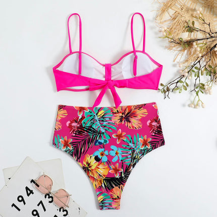Women's 3 Piece Halter Triangle Tie Side Bikini Swimsuit with Long Sleeves Cover Up Set