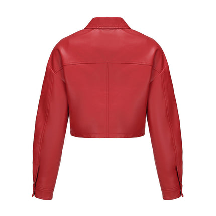 Women's plus size cropped faux leather jacket original supplier photo 23