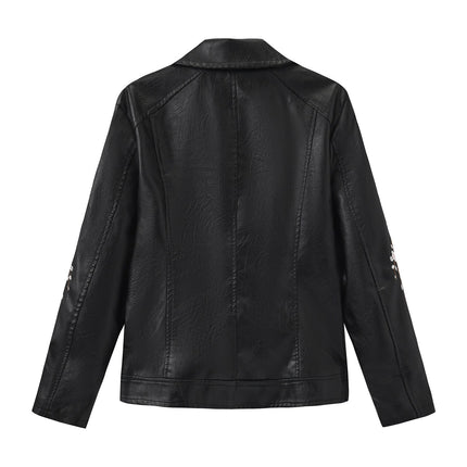 Women's floral embroidered faux leather jacket – original detail photo 04