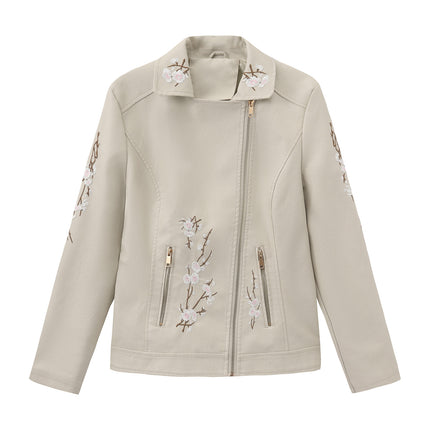 Off-white women's embroidered faux leather jacket SKU color photo