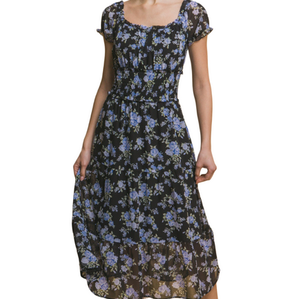 Womens Dresses  Short Sleeve Floral Maxi Dress Casual Chic Lightweight Basic Summer Sundress