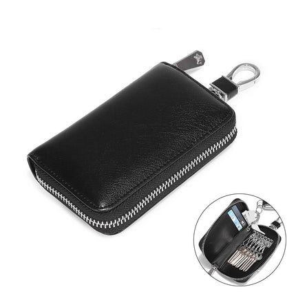Key Bag Genuine Leather Car Key Bag Portable Key Zipper Pouch Car Smart Key Chain Unisex Lock Key Bag