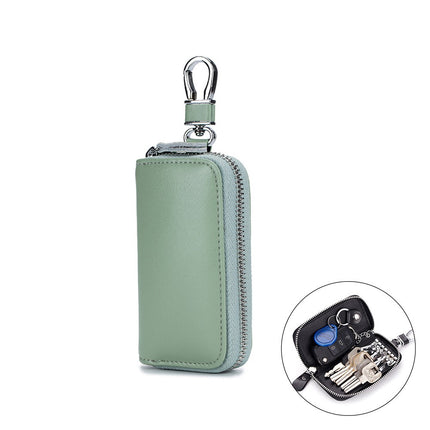 Key Bag Genuine Leather Car Key Bag Portable Key Zipper Pouch Car Smart Key Chain Unisex Lock Key Bag