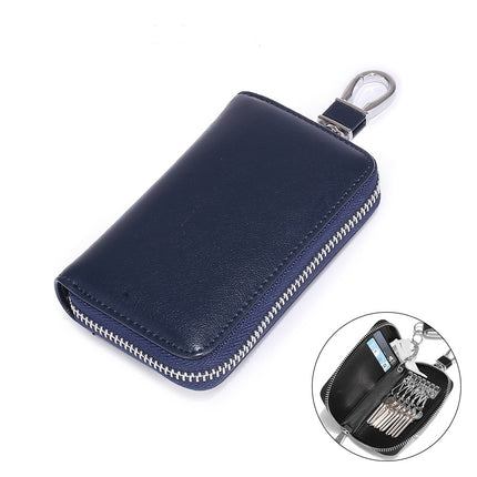 Key Bag Genuine Leather Car Key Bag Portable Key Zipper Pouch Car Smart Key Chain Unisex Lock Key Bag