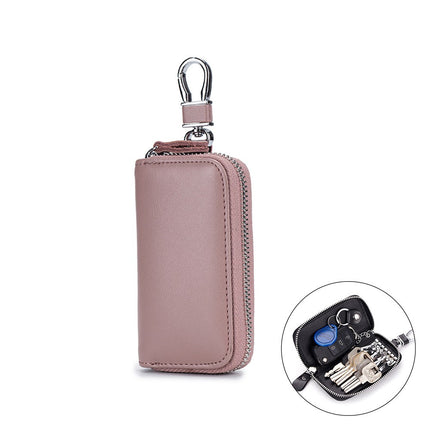 Key Bag Genuine Leather Car Key Bag Portable Key Zipper Pouch Car Smart Key Chain Unisex Lock Key Bag