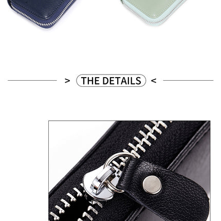 Key Bag Genuine Leather Car Key Bag Portable Key Zipper Pouch Car Smart Key Chain Unisex Lock Key Bag