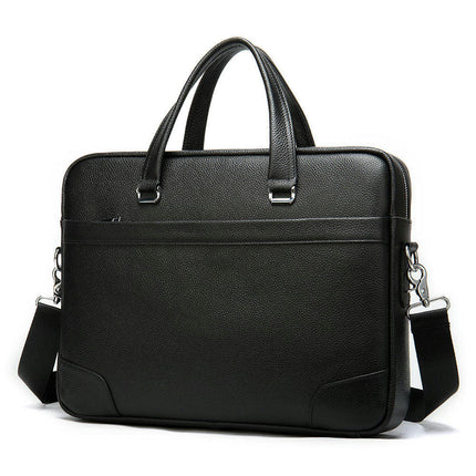 Genuine Leather Briefcases for Men Messenger Computer Bag Retro Waterproof Handbag
