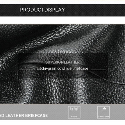 Genuine Leather Briefcases for Men Messenger Computer Bag Retro Waterproof Handbag