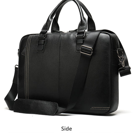 Genuine Leather Briefcases for Men Messenger Computer Bag Retro Waterproof Handbag