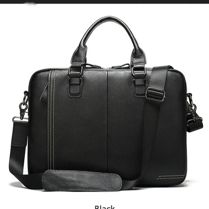 Genuine Leather Briefcases for Men Messenger Computer Bag Retro Waterproof Handbag