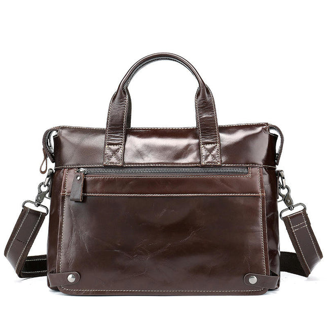 Men's Genuine Leather Briefcase Laptop Case Business Travel Shoulder Bag