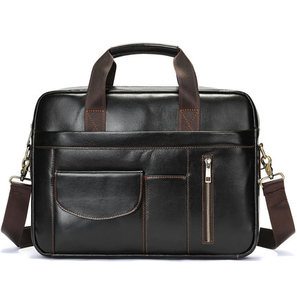 Men's Vintage Genuine Leather Briefcase Handbag Laptop Messenger Bag