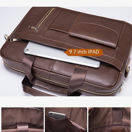 Men's Vintage Genuine Leather Briefcase Handbag Laptop Messenger Bag