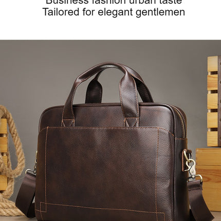 Men's Genuine Leather Briefcase Laptop Bag Travel Work Shoulder Bag Model A