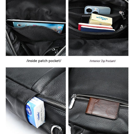 Backpack Girls Small Backpack Women's Simple Genuine Leather Backpack for Casual