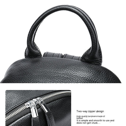 Backpack Girls Small Backpack Women's Simple Genuine Leather Backpack for Casual
